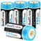 Battsea Batteries Rechargeables 750 mAh 3.7 V compatibles avec caméra Arlo VMC3030 VMK3200 VMS3230 VMS3330 VMS3430, Lampes de Poche, Microphone, détecteur de fumée, réveil (Lot de 4)