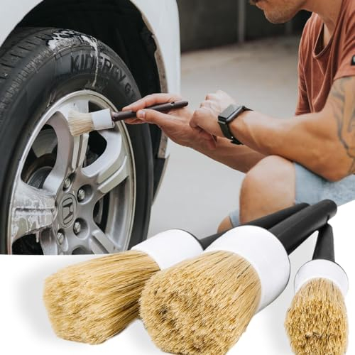 Auto Reinigungspinsel, 5 Stück Detailing Pinsel Auto, Premium Auto Detailing Bürsten, Ultraweich für Schonende Reinigung Auto Innen & Außen, Reinigungsbürste Kit für Autopflege und Staubwischen