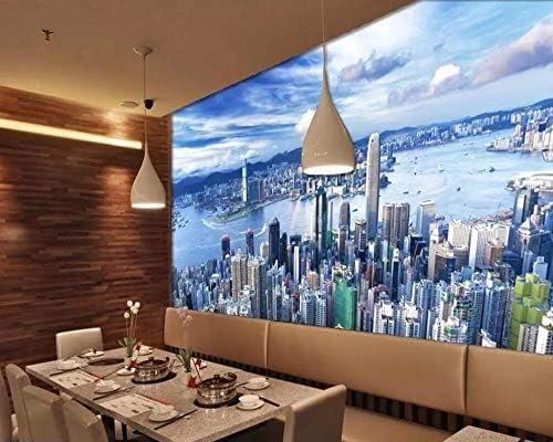3D Wandtapete Schöne Hong Kong Victoria Moderne Architektur Dekorative Tapete 3D Malerei Tapete Tapeten Wohnkultur Fototapete 3D Effekt Wohnzimmer Schlafzimmer Kinderzimmer-430cm×300cm