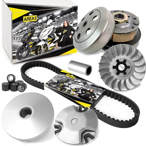 Area1 Kit variateur avec courroie trapézoïdale et convertisseur pour scooter avec moteur 50 cc 2T Compatible avec Aerox Neos Jog Nitro Ovetto MachG Booster,