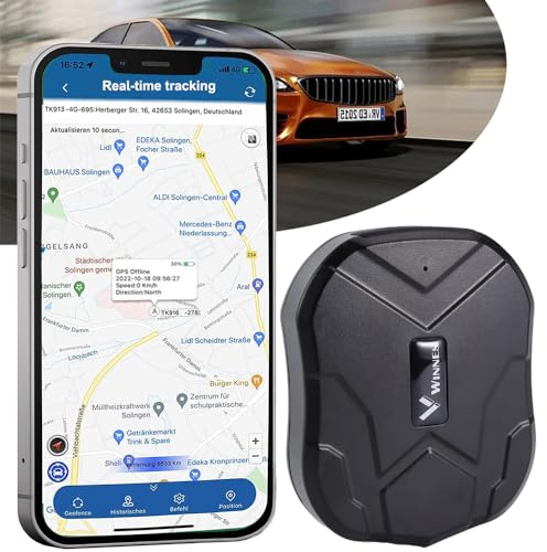 Zeerkeer GPS Tracker - Waterproof 90 Days Standby Rechargable Strong Magnetic Real-time Positioning Anti-lost Tracking Device for Vehicle Car Boat Truck - 5000mAh Free App