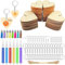 HavaCue 80 PCS Coeur en Bois Avec Trou - Porte Clef Bois 4/5cm Avec Trou Coeur en Bois, Porte Clé bois, Lot Porte Clef en Bois Personnalisable la Peinture à la Soudure
