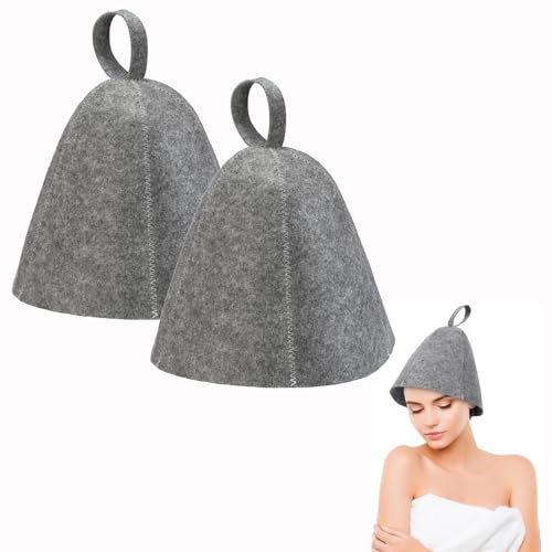2 Piezas Gorro de Fieltro para Sauna de Spa, Anti Calor Sombrero de Sauna, Gorro de Sauna de Fieltro, Gorro de Sauna Flexible, Gorros de Sauna Duraderos, para Baño de Vapor Seco Caliente