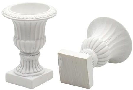 Luwecf 2Pcs 1:12 Scale Urn Planters Dollhouse Flowerpots Dollhouse Accessories for Photo Props