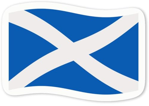 Azeeda 4 x 'Waving Scottish Flag' Stickers - White, 5cm (DW00104896) | Waterproof Permanent Vinyl Decal for Cars, Windows and Bins