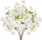 Hollyone Lot de 5 Fleur Artificielle Blanc Branches de Cerisier Artificielles 69cm, Fleurs de Printemps Fleurs de Décoration pour Vase Bouquet de Pêche pour Arrangement de Fleurs Décoration