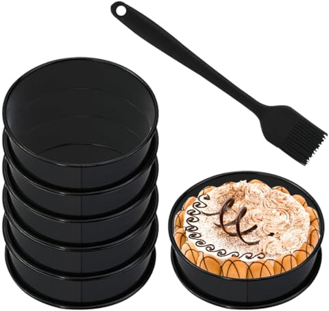 HyzaPhix Crumpet-Ringe 8cm, 6 Stück Muffinringe Dessertringe Tortenring English Muffin Rings für Spiegeleiern, Pfannkuchen, Mcmuffin, Omeletts, Crumpets