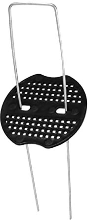 KITANDOVE 50 Pezzi Chiodi Forma di U per Fissaggio Prato con 10 Rondelle Tampone Acciaio Antiruggine Ancoraggio Recinzioni Tessuti