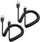 Cable Matters 2er-Pack USB zu USB C Spiralkabel mit 3A/15W Schnellladung 0,3-1,2m, Apple CarPlay Kabel, Android Auto Kabel, Spiralkabel USB A zu USB C, für iPhone 16 pro Max, Galaxy S23, iPad
