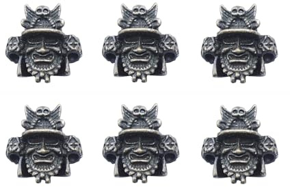 TESDA Paracord Bronze Perlen Messer Bead und Charms Schädel Messer Lanyard Bead, 550 handgemachte Paracord Bead, EDC Charm Beard Bead Bead, Pack 6-Stücke