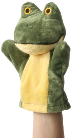 alles-meine.de GmbH Handpuppe Frosch gestickte Augen - Lurch Kröte Prinz Tier Haustier Bauernhof