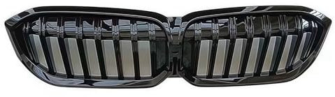 TaoieWkolt Kühlergrill Passend für BMW 3 Series G20 LCI 2023-2024 Gloss Black Kühlergrill Nieren Doppel Bar Front Grille