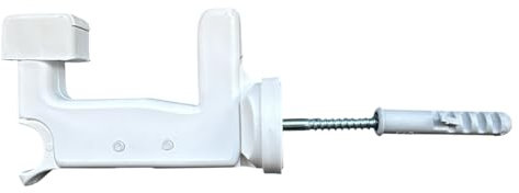 eacommerce - Ferma Persiane Regolabile | Ancoraggio Automatico per Imposte da 40 a 60 mm | In PVC Resistente agli Agenti Atmosferici | Installazione Facile, Tassello incluso | Colore Bianco