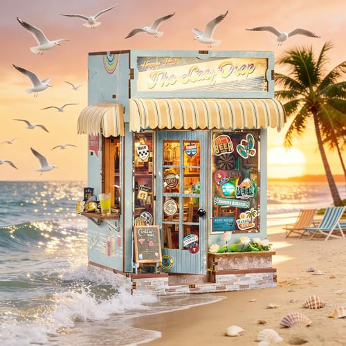 Book Nook Kit - DIY Puppenhaus Bausatz zum Selberbauen, EIN Retro und künstlerisches Miniaturhaus, 3D Holzpuzzle Buchstütze, Kreative Bücherregal Dekoration, Geschenke für Familie