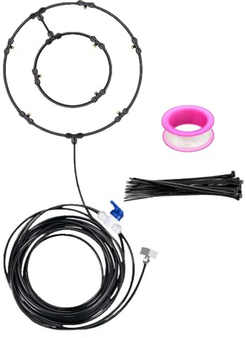 Générique 8 M Kit De Brumisation De Ventilateur Kit De Ventilateur Portable Avec 20 Attache Métallique Ruban Brut Laiton Ventilateurs De Patio Pour Le Refroidissement Des Patios
