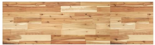 QUAHEAS Waschtischplatte Akazie Massivholz, 160x40x2 cm, Ölbeschichtung, rechteckig, für Badezimmer Waschtisch, rustikaler Charme, pflegeleicht