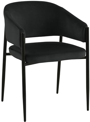 exitodesign Esszimmerstühle mit Armlehne Sarano 54x58x78 cm - Esszimmerstühl Bürostuhl Gepolsterter Stuhl - für Esszimmer Küche Wohnzimmer Salon Schreibtisch (Schwarz)