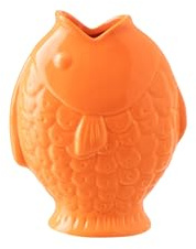 J-Line Largeer Fisch-Vase - Steinzeug - orange