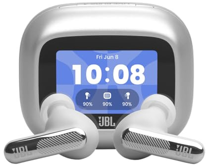 JBL Live Beam 4, Kabellose Noise-Cancelling-Ohrhörer, Silber | Hi-Res Audio, Smart Charging Case, Bluetooth 6.0, 40 Stunden Akkulaufzeit, IP55 Wasserdicht, JBL Signature‑ und Spatial Sound
