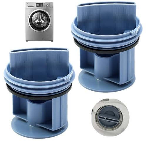 Filtro a lanugine per lavatrice, 2 pcs Filtro per lanugine di ricambio per lavatrice, Fi-ltro lanugine Inserto, Tappo di scarico la-vatrice compatibile Siemens Bosch Constructa Neff per l-avatrice