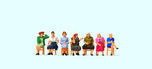 Preiser 1/87 Ème - PR10580 - Model Railway - Seated Women - Chairs Included
