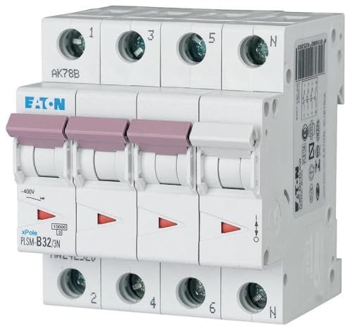 Eaton PLSM-B32/3N-MW Leitungsschutzschalter 32A 3+N-p B-Charakteristik LS-Schalter (242520 ALT 245048)