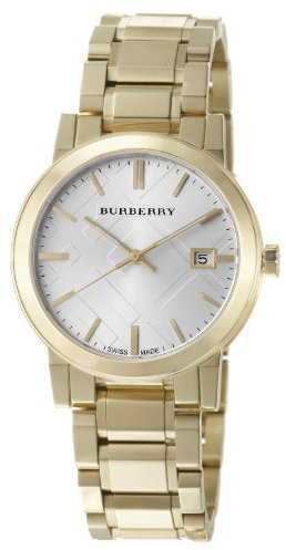 BURBERRY BU9003 Gold Stainless Steel Band Wrist Watch, Bracelet