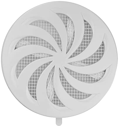 Griglia di ventilazione T 95, Ø 100 mm, 10 cm, rotonda, bianca, chiudibile, in plastica, zanzariera, griglia di protezione dagli insetti, griglia di chiusura, griglia di ventilazione, per far entrare e uscire aria, griglia, ventilazione