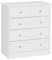 Wohnling Design Holz-Kommode 60 x 70 x 35 cm weiß mit 5 Schubladen, Mehrzweckanrichte flach für Flur, Modernes Sideboard Zeitlose Anrichte