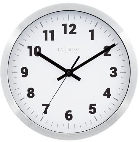 La Crosse Clock 404-2626 10-in. Nash Analog Quartz Wall Clock