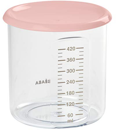 BÉABA, Portion Conservation Plastique de qualité Premium, Fermeture hermétique, Graduation en ml, Zone de marquage sur le couvercle, Made in France, 420ml, Nude