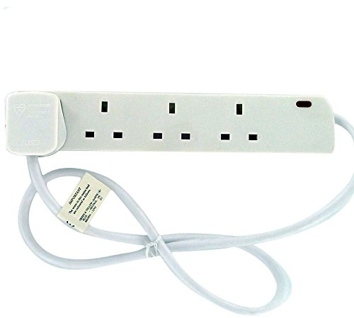 Omega 21641 Neon Extension Lead 13 amp 4 Way Socket, 1 Meter