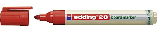 edding 28 Ecoline Whiteboardmarker - rot - 1 Whiteboard Stift - Rundspitze 1,5-3 mm - Boardmarker abwischbar - Whiteboard, Flipchart, Magnettafel, Pinnwand, Memoboard - Sketchnotes - nachfüllbar