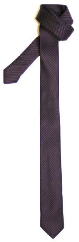 Retreez Corbata fina para hombres con textura de rayas Violeta oscuro