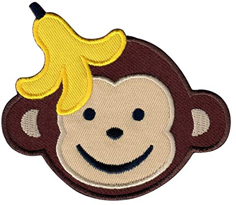 PatchMommy Affe Patch Aufnäher Applikation zum Aufbügeln Bügelbild - für Kleidung Jeans Jacken Kinder Baby