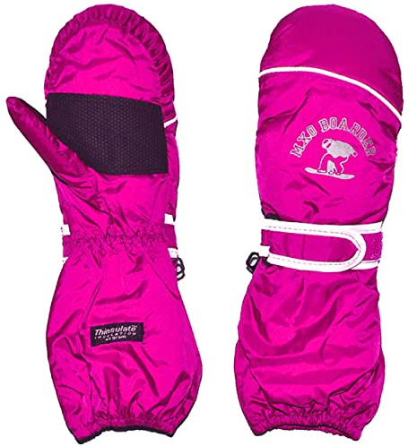 alles-meine.de GmbH Thermohandschuh/Fausthandschuhe - mit langem Schaft - rosa - pink - Größe: 3 bis 4 Jahre - Reflektor ! wasserdicht + atmungsaktiv Thinsulate - Thermo ..