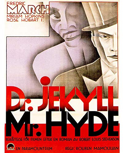 Wee Blue Coo Vintage Film Movie Advert Dr Jekyll & Mr Hyde Art Print Poster Wall Decor Kunstdruck Poster Wand-Dekor-12X16 Zoll