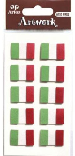 Artoz Artwork 3D Motiv-Sticker 185590-74,Flagge - Fahne Italien, Handmade