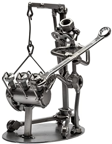 STEEMO Schraubenmännchen KFZ-Mechaniker Motor Schrauber Auto Geschenk 18x14x20 cm