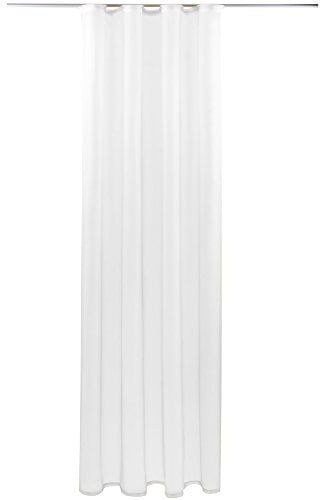 Gardine mit Kräuselband, Transparent Voile 140x245 cm (Breite x Länge) in weiß - reinweiß, viele weitere Farben und Größen
