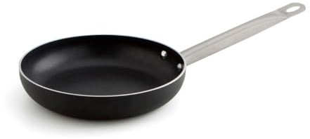 Quid Pro Chef - Sartén de acero inox 26 cm, apta para horno e inducción | Negro, Aluminio, forma redondo, acabado liso, 26cm
