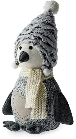 Blue Canyon Snowy Penguin Door Stop, Grey