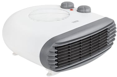 Teesa TSA8027 Heizlüfter 3 Funktionsmodi, 2 Heizstufen (1000W, 2000W), einstellbarer Thermostat, Überhitzungsschutz, weiß/grau