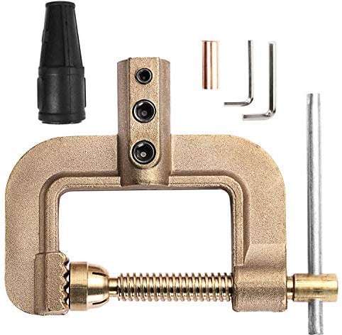 HZXVOGEN Welding Ground Clamp 400A G Styles Earth Clamp for Tig Mig Stick Welder Machines - Solid Brass 0.75kg