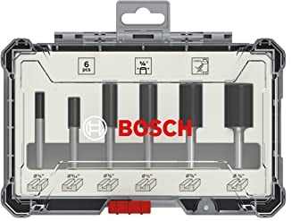 Bosch Professional 6tlg. Nutfräser Set (für Holz, für Oberfräsen mit 1/4 Zoll Schaft)