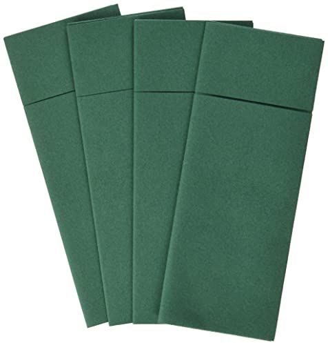 Alvotex Airlaid 50 Besteckservietten Bestecktaschen, Stoffähnlich, hochwertige Einwegserviette, Grün, 32X40 cm