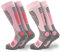 Occulto 2 Paar DAMEN SKISOCKEN mit POLSTERUNG in verschiedenen Farben, THERMO WINTERSOCKEN für SKI und SNOWBOARD 2 Paar Pink 35-38
