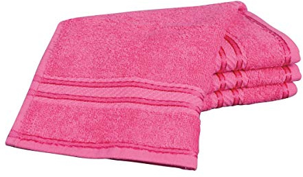 Bentley Priory Linens Supreme Face Flannels for Bathroom 500GSM Super Soft Cotton Pack of 4 Absorbent and Quick Dry Face Cloth Flannel Towels Set 30 x 30cm (BRIGHT PINK)