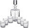 CRISTALICA Whisky Set Karaffe 6 Whiskygläser geschliffen Kristallglas Klar