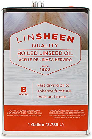 LinSheen Boiled Linseed Oil – Fast Drying Flaxseed Wood Treatment to Rejuvenate and Restore Outdoor and Indoor Wood Furniture, Floors and Sports Equipment, Gallon